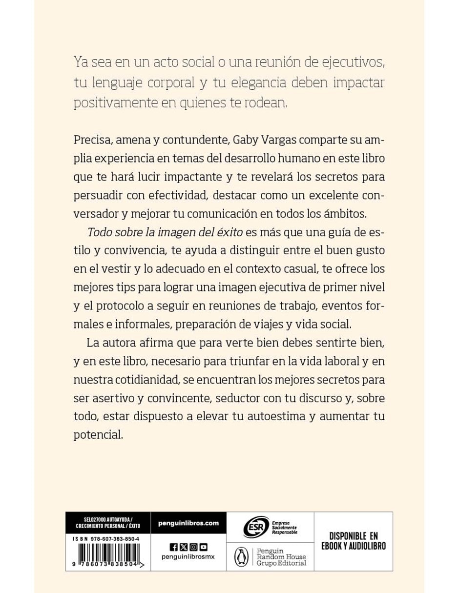 Libro Todo sobre la imagen del éxito de Gaby Vargas