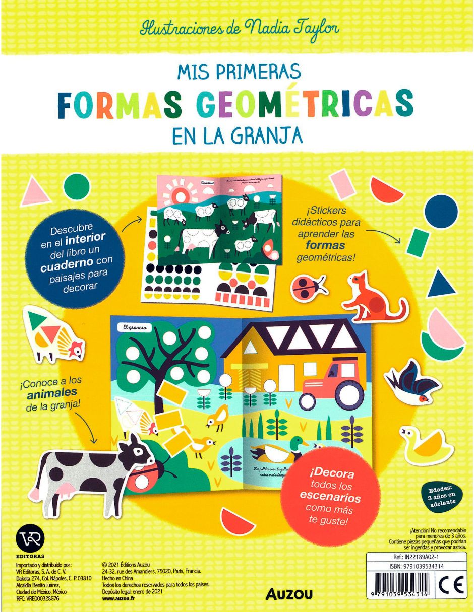Libro Mis Primeras Formas Geométricas Mundo Animal de Nadia Taylor 3