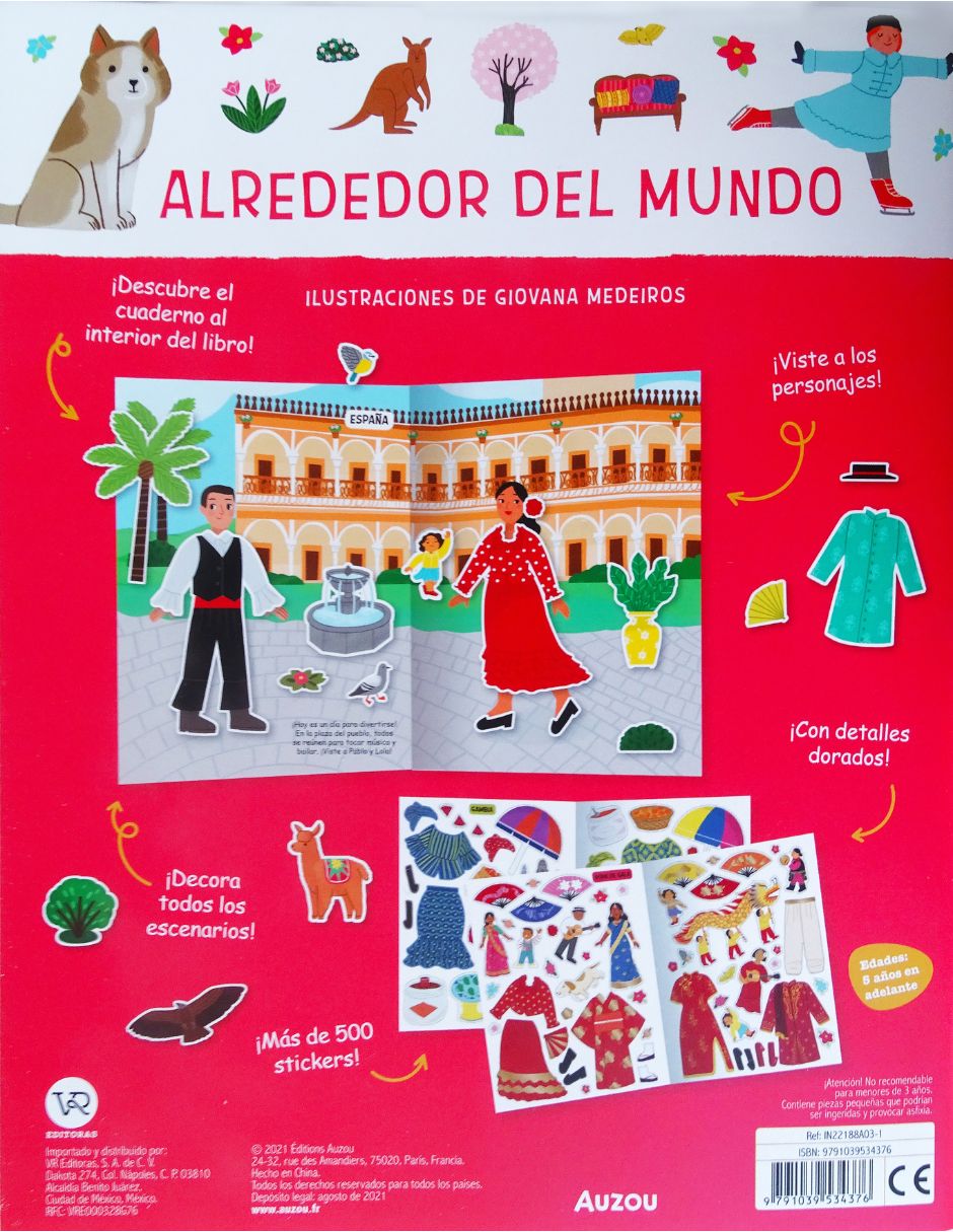 Libro de Stickers Alrededor del Mundo de Ophélie Ortal