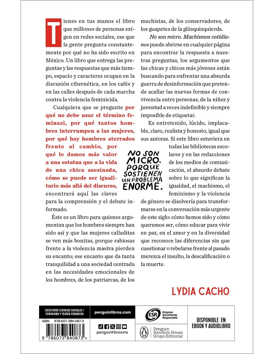 Libro No Son Micro de Claudia de la Garza / Eréndira Derbez 2