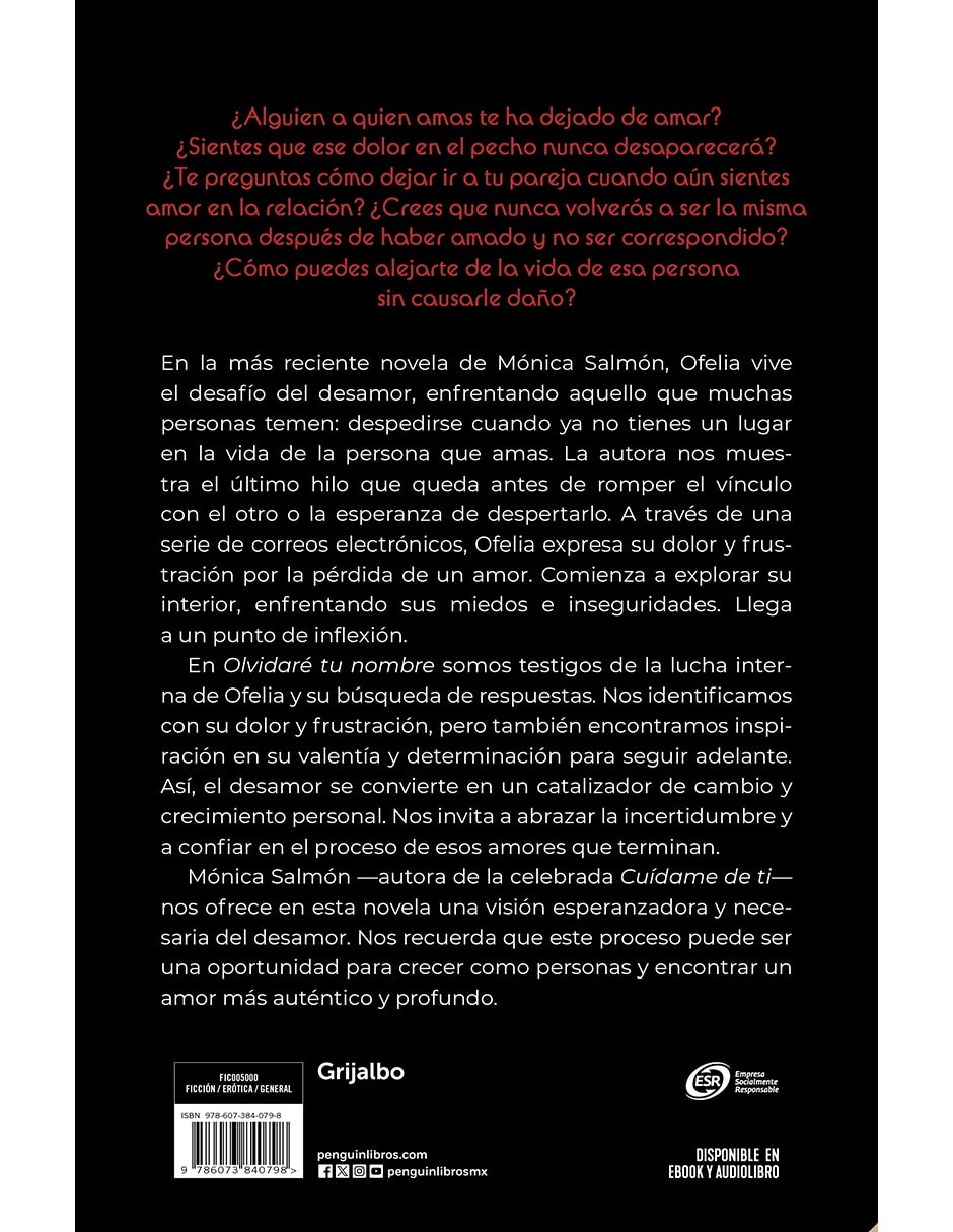 Libro Olvidaré tu Nombre de Mónica Salmón 3