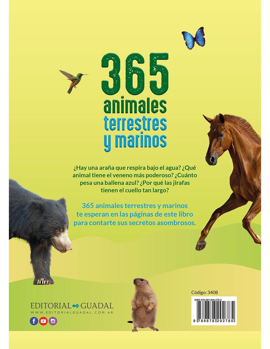 Libro 365 Animales Terrestres y Marinos de Editorial Guadal Libro 365 Animales Terrestres y Marinos de Editorial Guadal