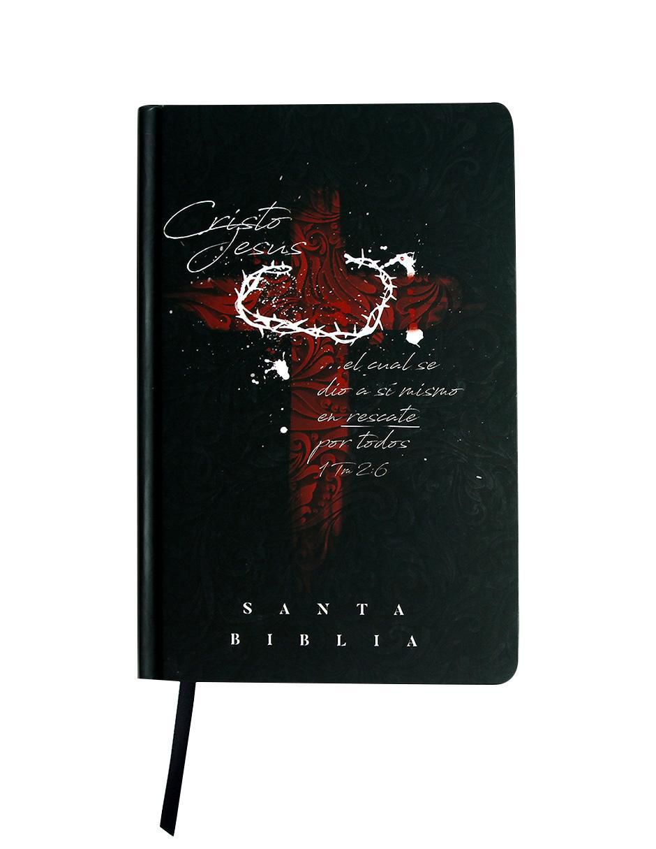 Libro Biblia RVR 1960 letra grande, manual, tapa dura cruz con corona 1