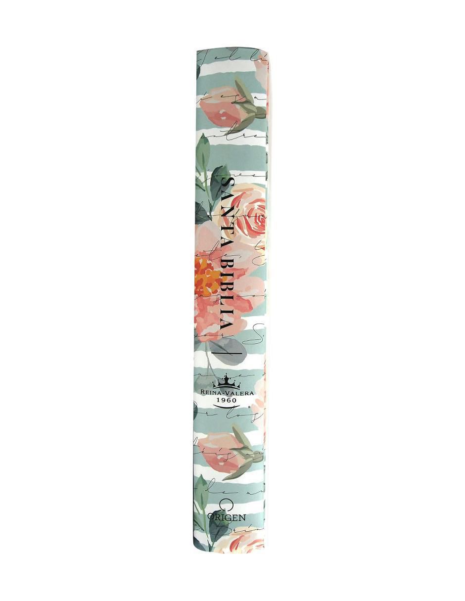 Libro Biblia RVR 1960 letra grande, manual, tapa dura Cantar de Cantares flores rosadas de Reina Valera