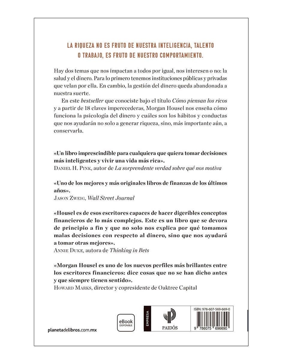 Libro La Psicología Del Dinero de Morgan Housel 2