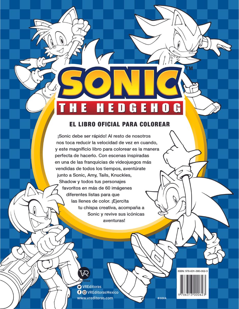 Libro Sonic The Hedgehog El Libro Oficial para colorear de Insight Editions 2