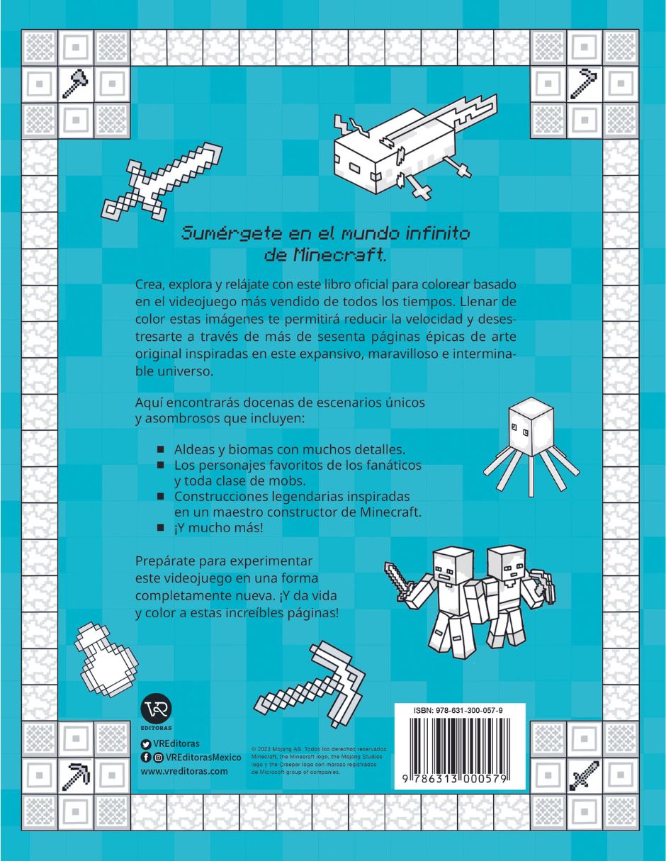 Libro Minecraft El Libro Oficial para colorear de Valentín Ramón 2