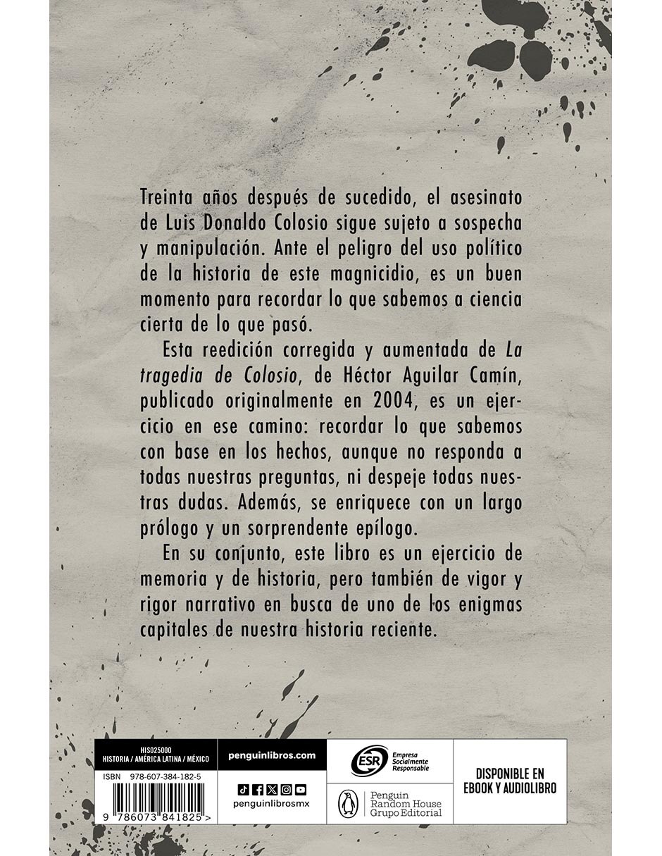 Libro La tragedia de Colosio de Hector Aguilar Camin 2
