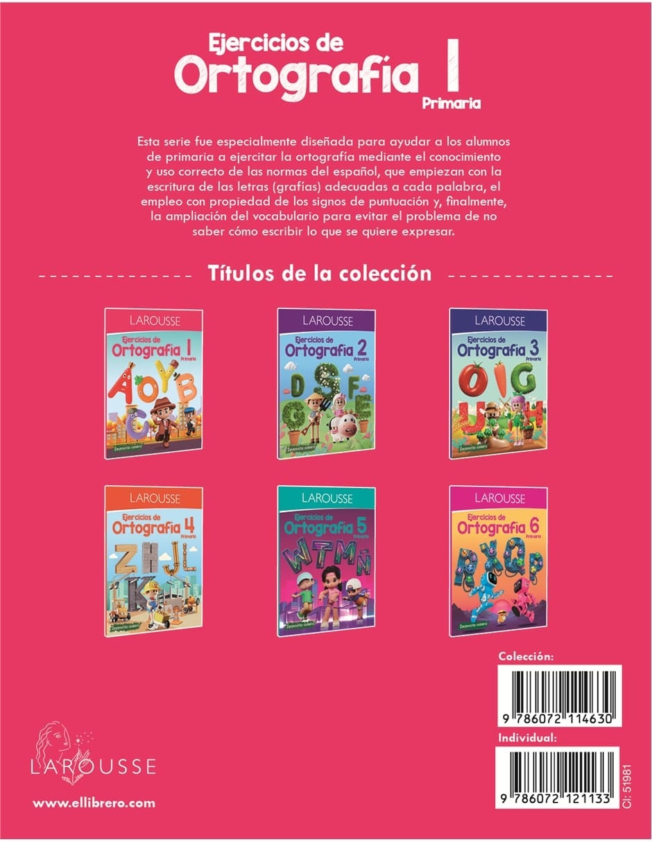 Libro Ejercicios de Ortografia 1 Primaria de Ediciones Larousse