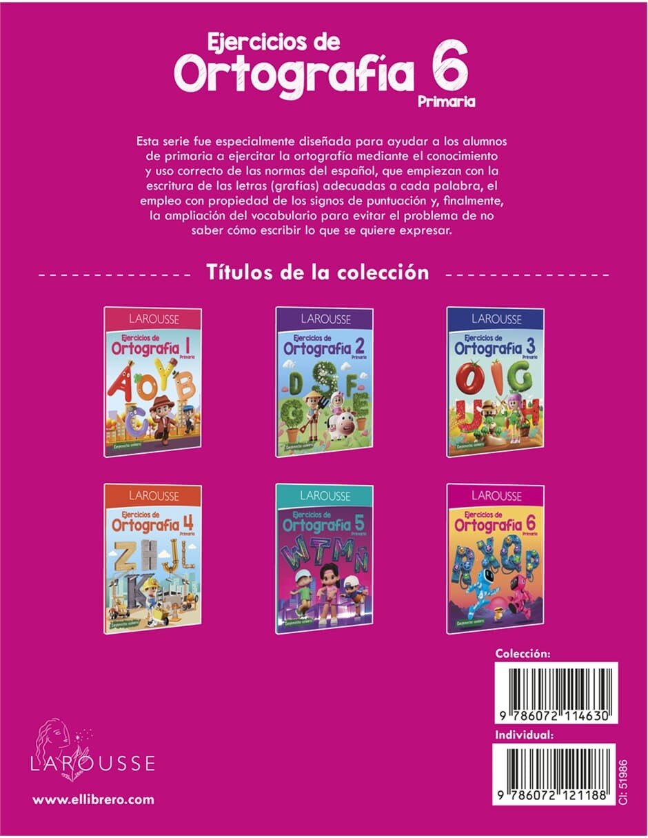Libro Ejercicios de Ortografia 6 Primaria de Ediciones Larousse 2