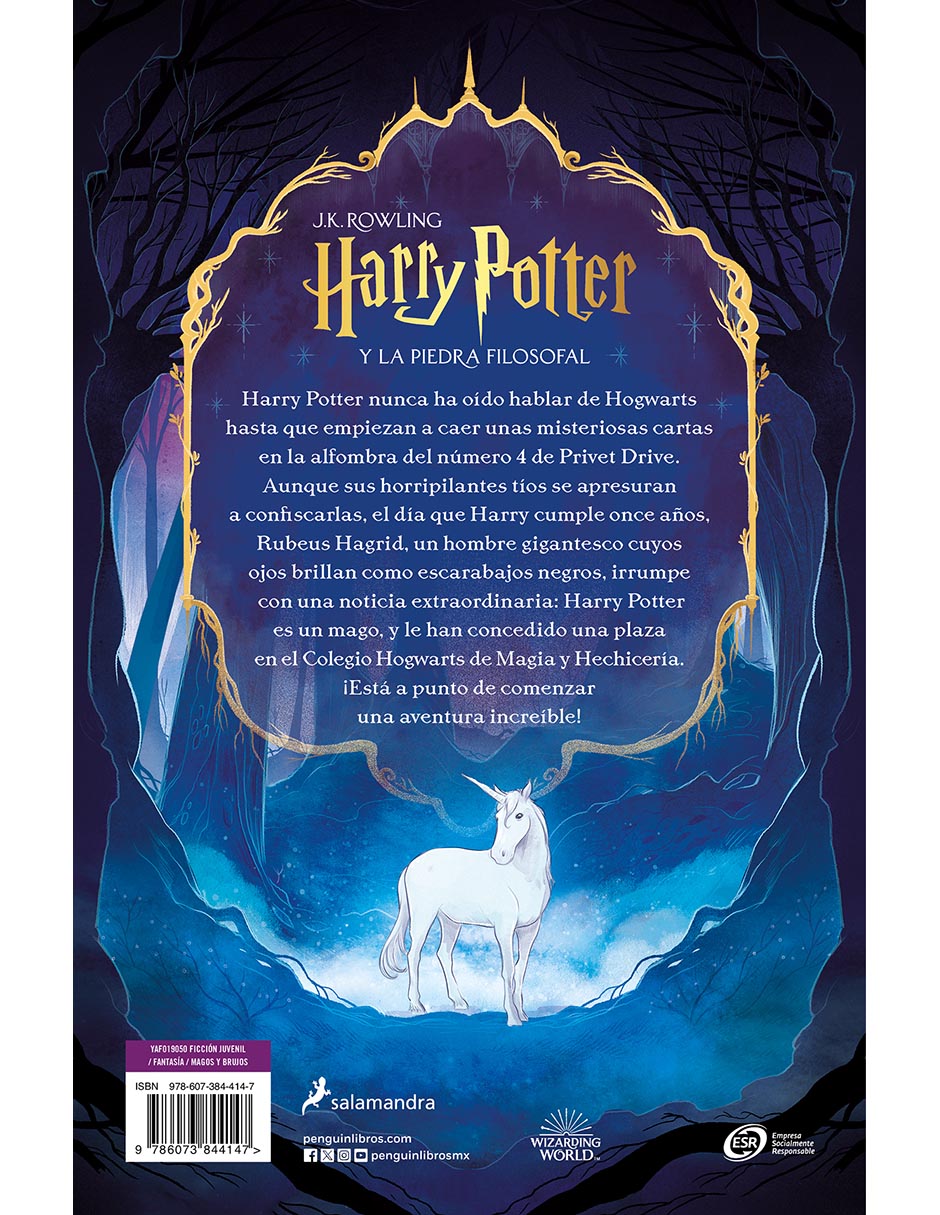 Libro Harry Potter y La Piedra Filosofal de J.K. Rowling