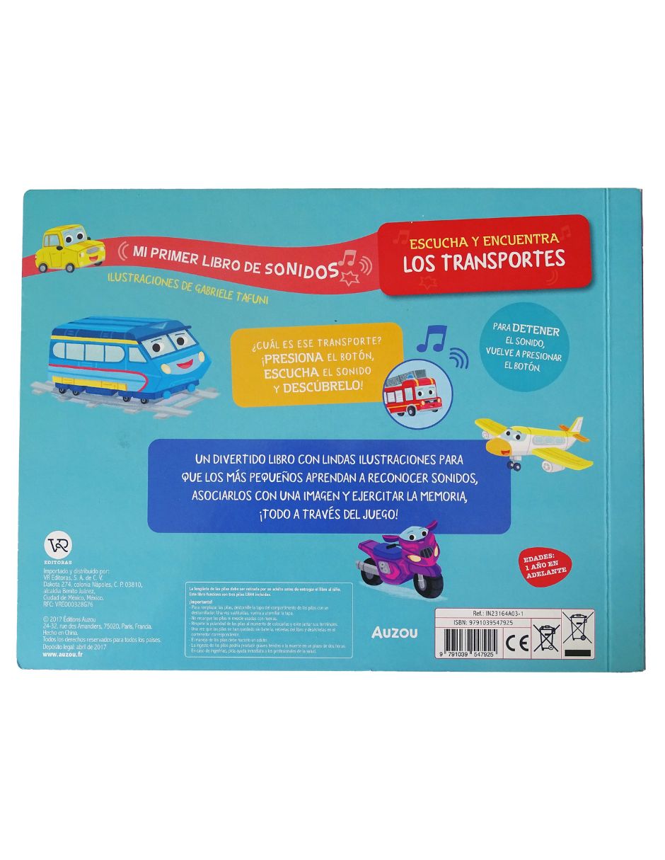 Libro Escucha y Encuentra Los Transportes de Gabriele Tafuni