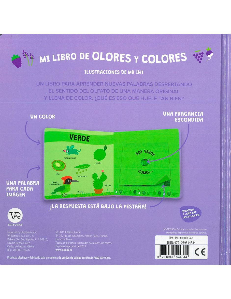 Mi Libro de Olores y Colores: El Jardín de Auzou