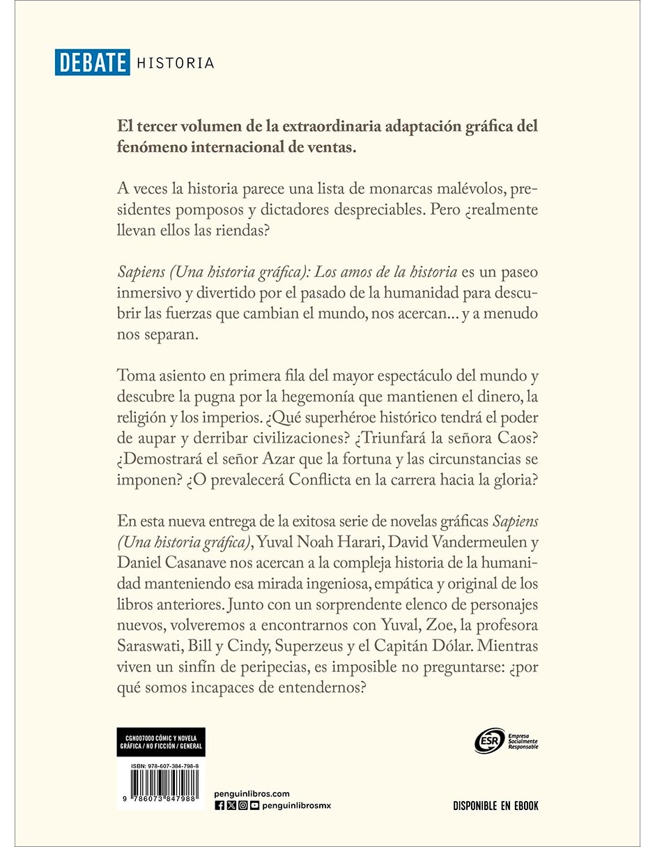 Libro Sapiens una historia gráfica 3: Los amos de la historia de Yuval Noah Harari / Daniel Casanave / David Vandermeulen 3