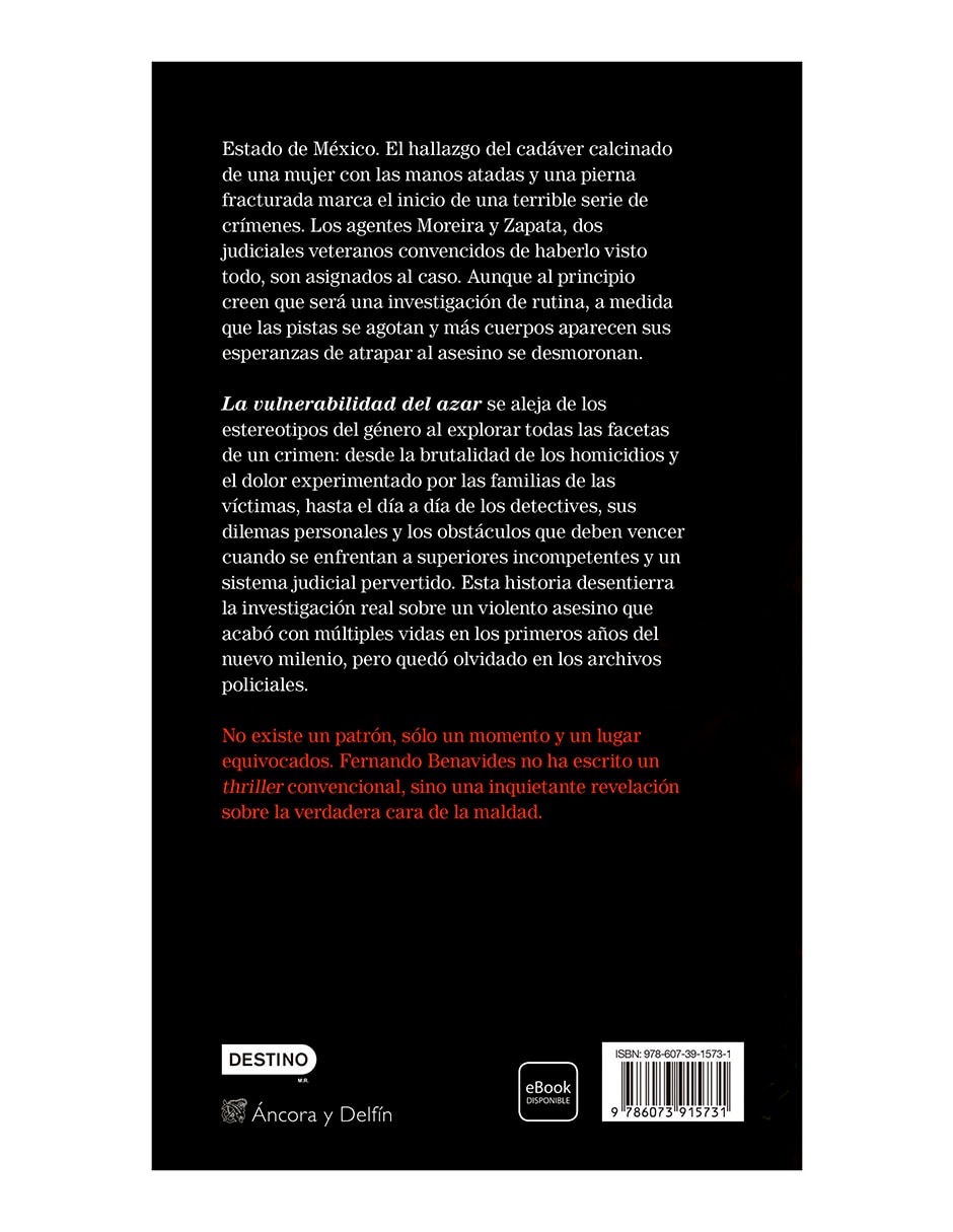 Libro La vulnerabilidad del azar de Fernando Benavides 4