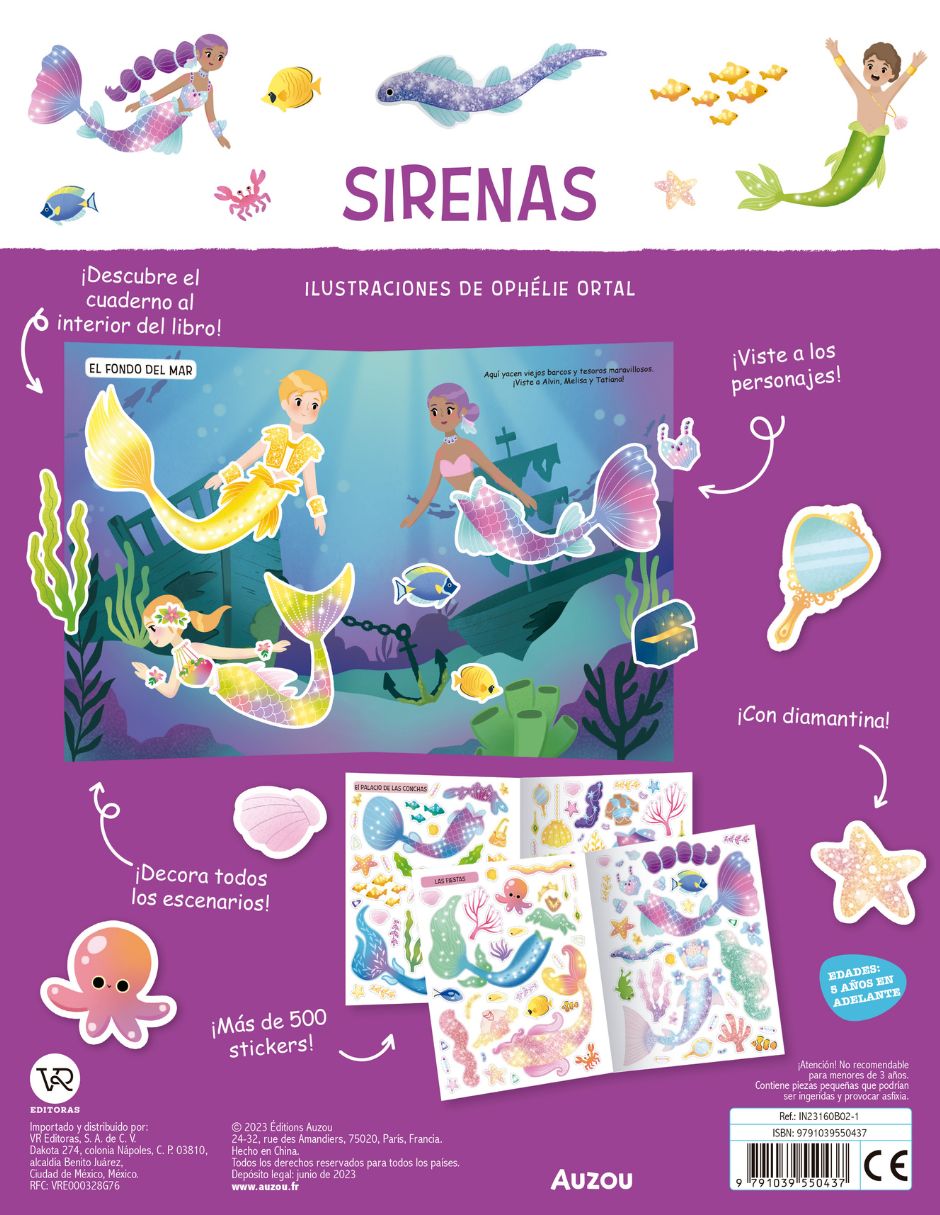 Libro de Stickers de Sirenas de Auzou