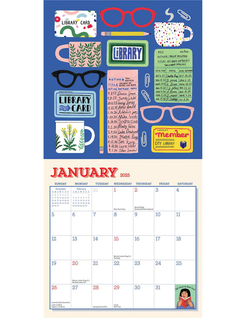 Calendario de pared Workman Publishing Company Book Nerd