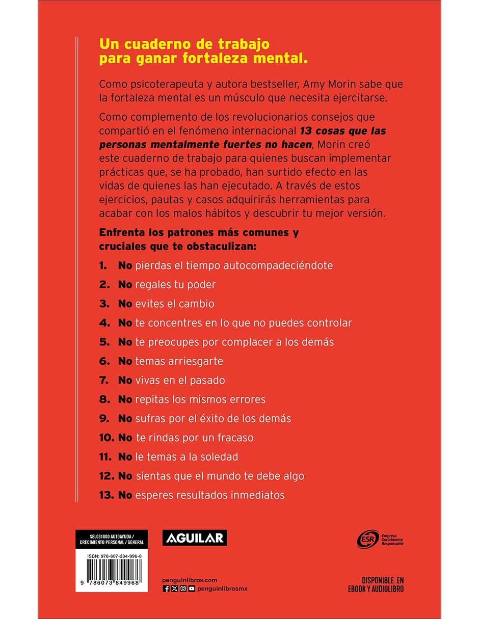 Libro 13 cosas que las personas mentalmente fuertes no hacen de Amy Morin