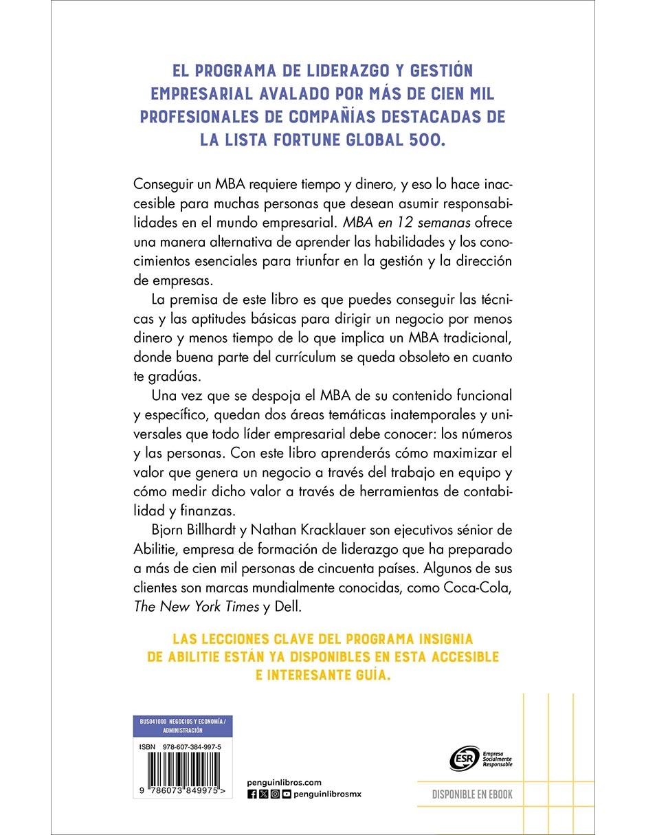 Libro MBA en 12 semanas de Ignacio Gómez Calvo/Bjorn Billhardt et al.