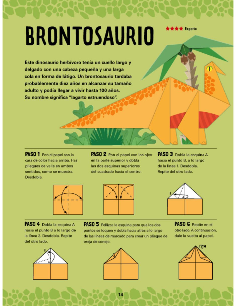 Libro de Actividades Origami Dinosaurios de Lake Press Pty. Ltd