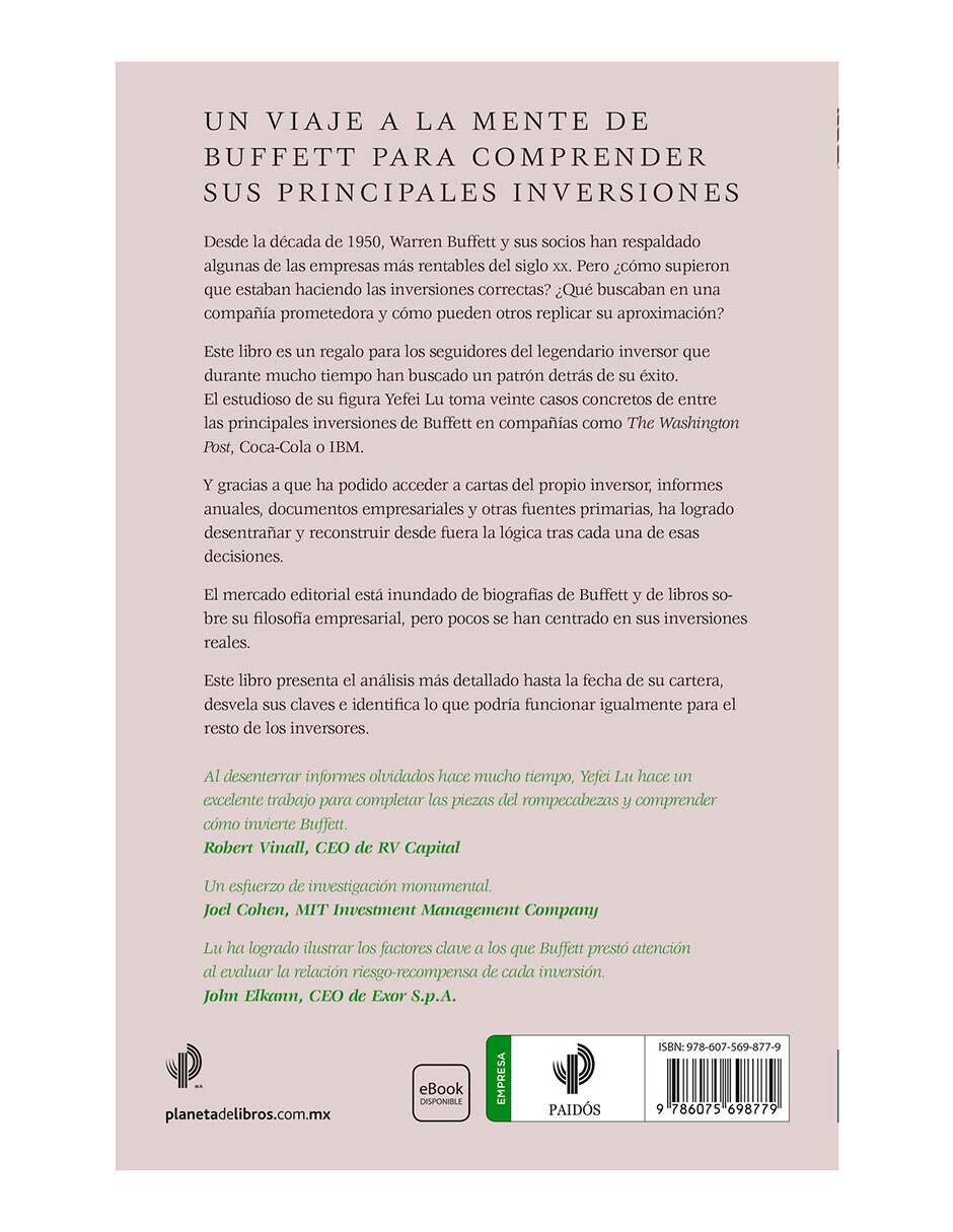 Libro Las inversiones de Warren Buffett de Yefei Lu 2