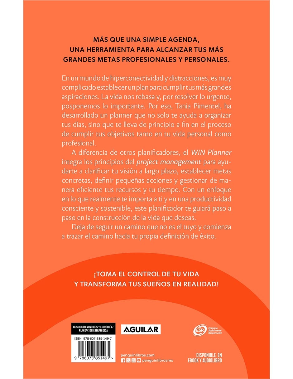 Libro Win Planner de Tania Pimentel