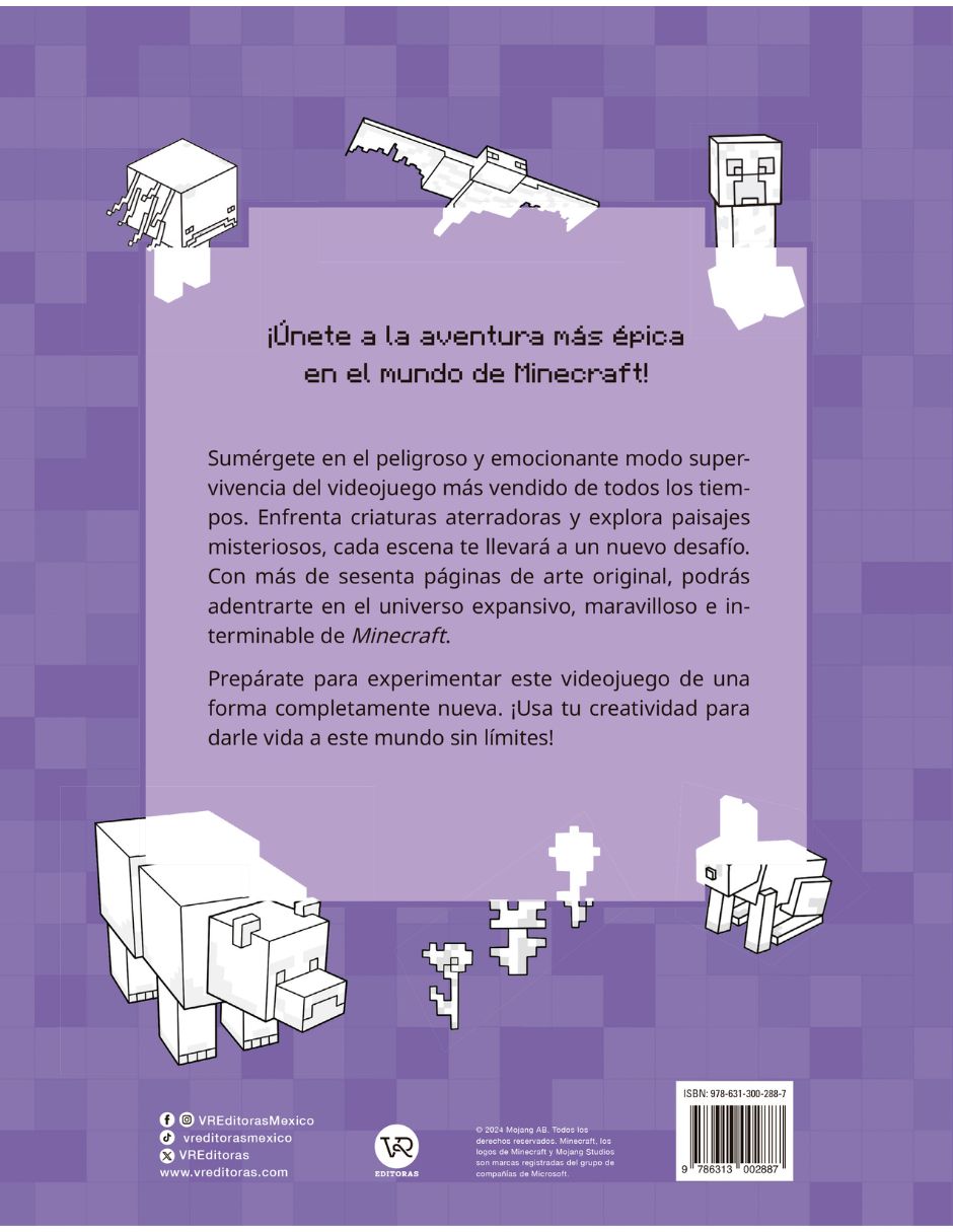 Libro Minecraft. El libro oficial para colorear modo supervivencia de VR Editoras 3