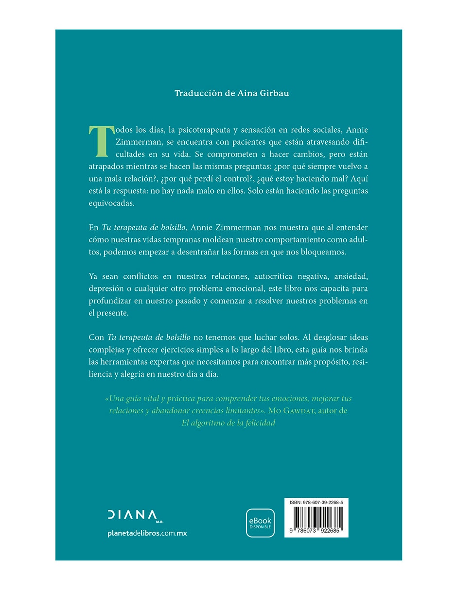 Libro Tu terapeuta de bolsillo de Annie Zimmerman