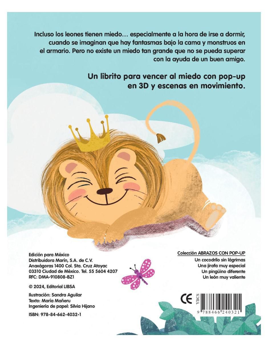 Libro Un León Muy Valiente Con POP UP de María Mañeru Y Sandra Aguilar