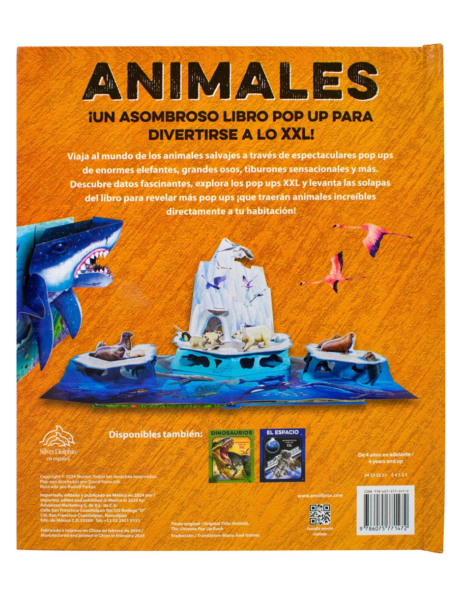 Libro Asombrosos Pop Up XXL: Animales de Silver Dolphin 2
