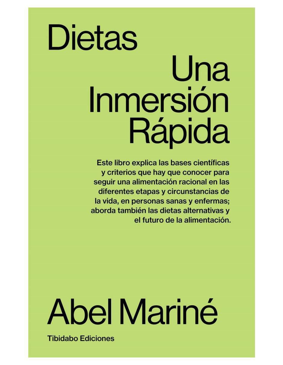 Imagen de producto Libro Dietas: Una inmersión rápida de Abel Mariné