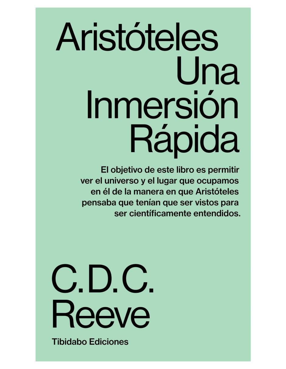Imagen de producto Libro Aristóteles: Una inmersión rápida de David (C.D.C.) Reeve