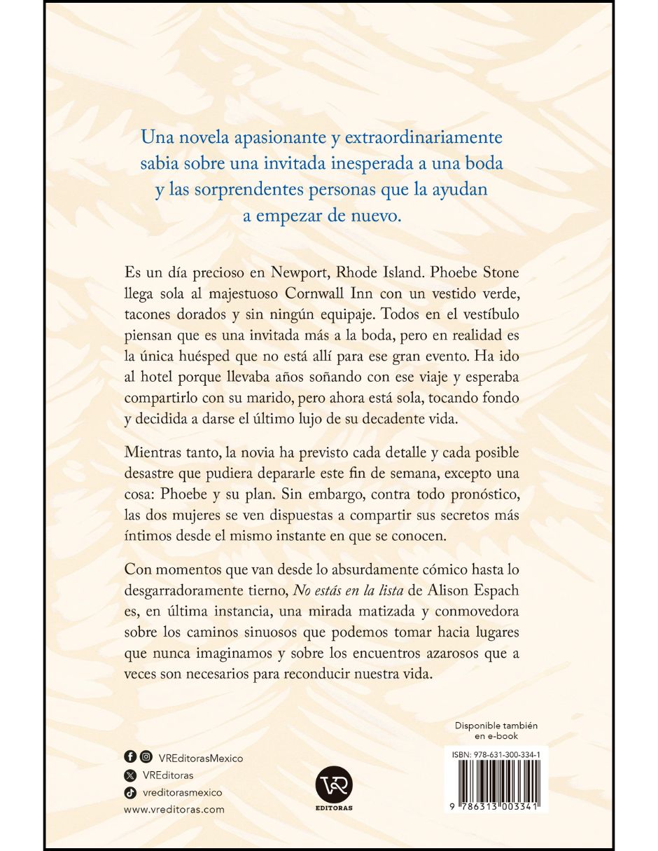 Libro No estás en la lista de Alison Espach