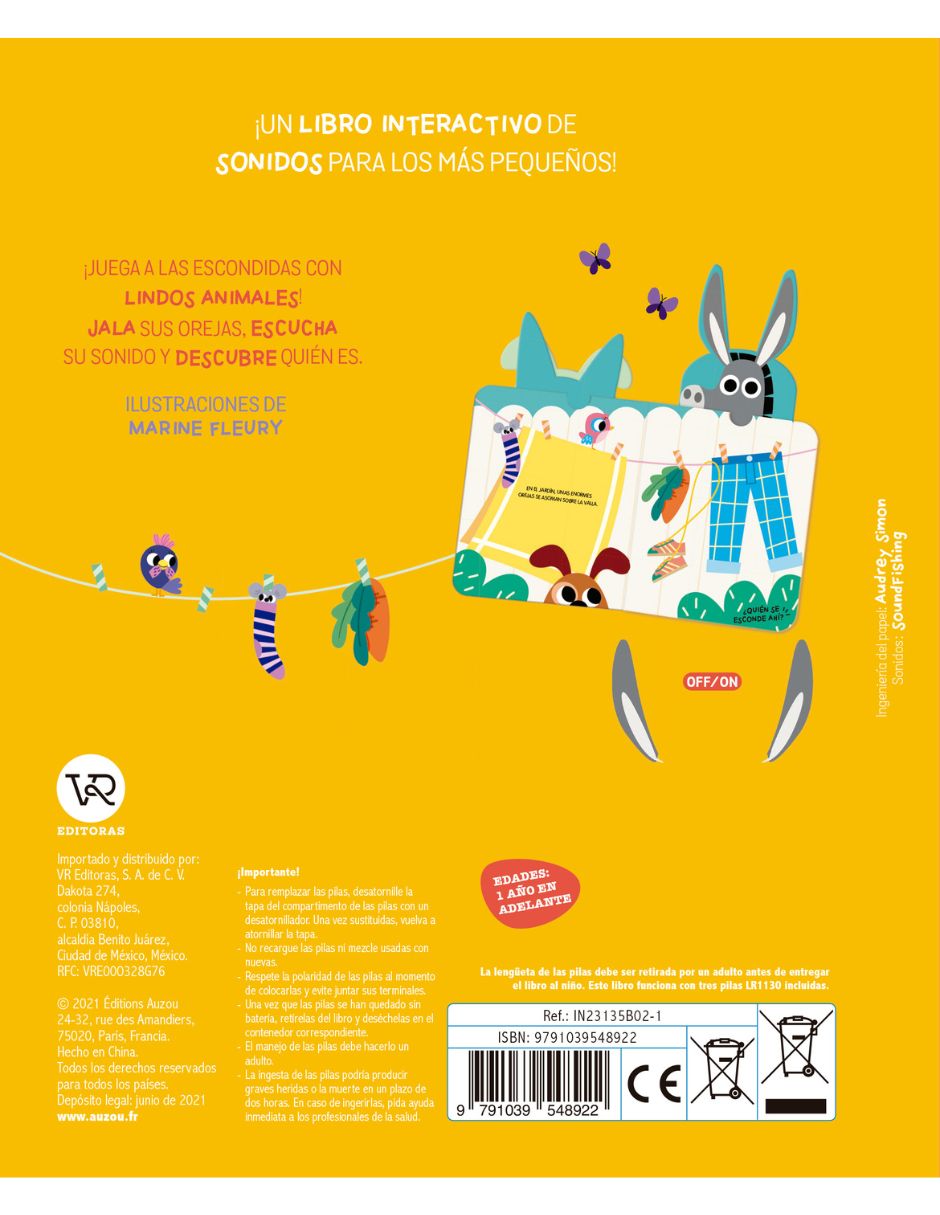 Libro Descubre sonidos divertidos ¿de quién son estas tiernas orejas? de Marine Fleury (Ilustradora) 7