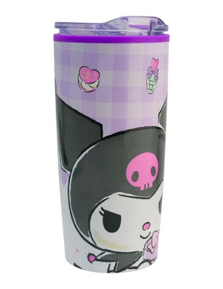 Termo de acero inoxidable Kuromi con tapa a presión Termo de acero inoxidable Kuromi con tapa a presión
