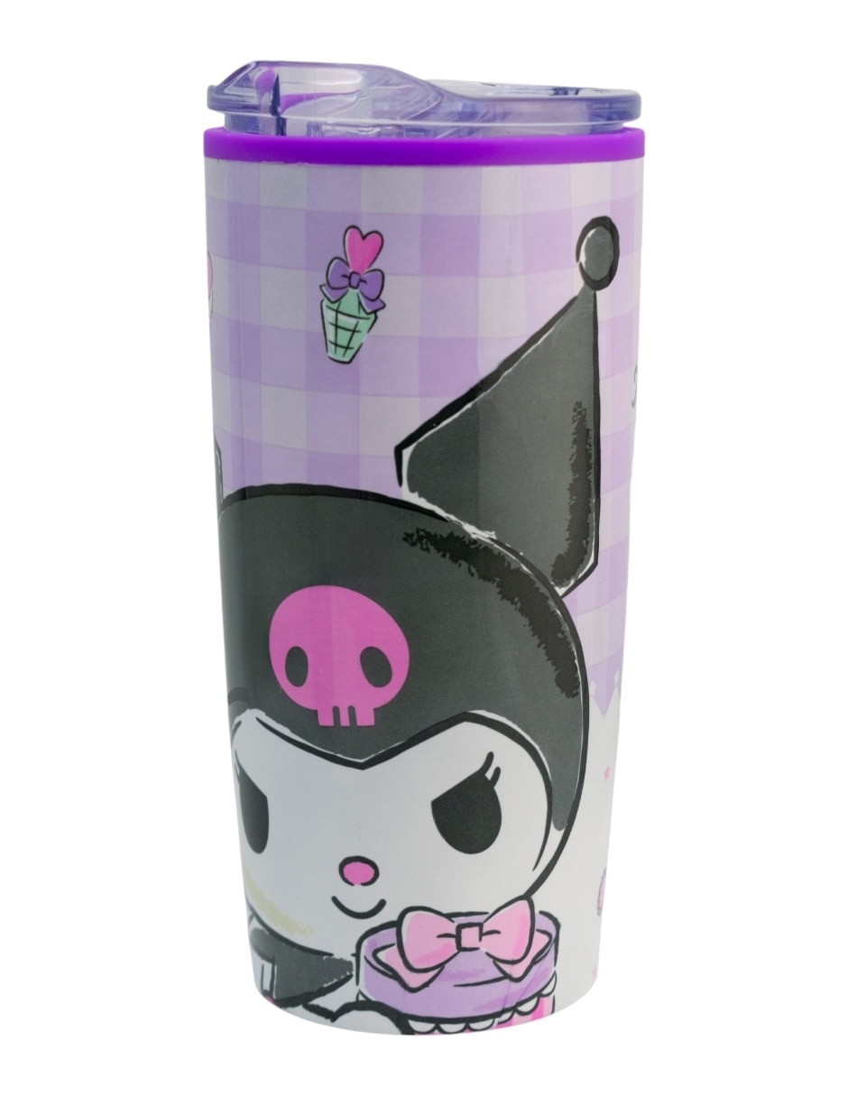 Termo de acero inoxidable Kuromi con tapa a presión 2