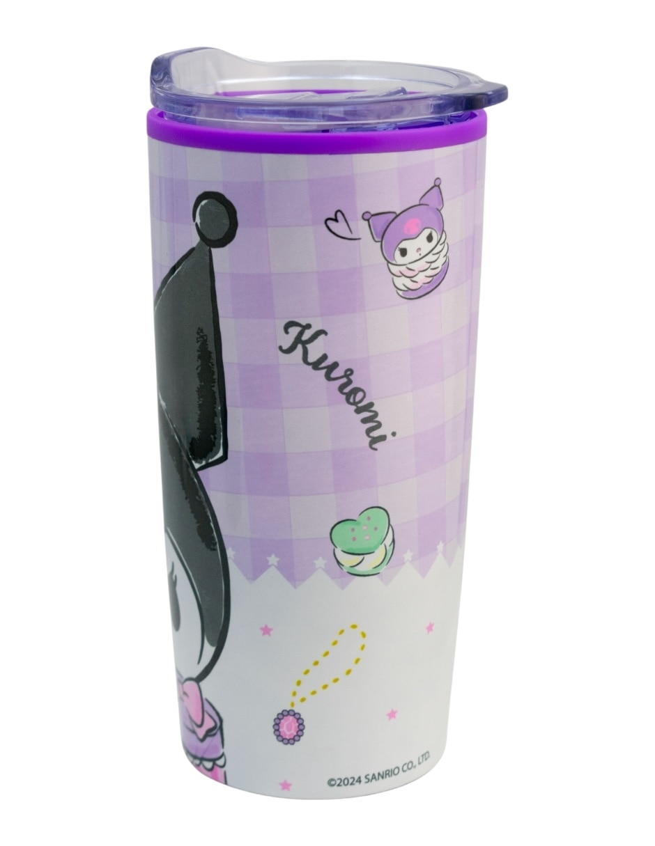 Termo de acero inoxidable Kuromi con tapa a presión 3