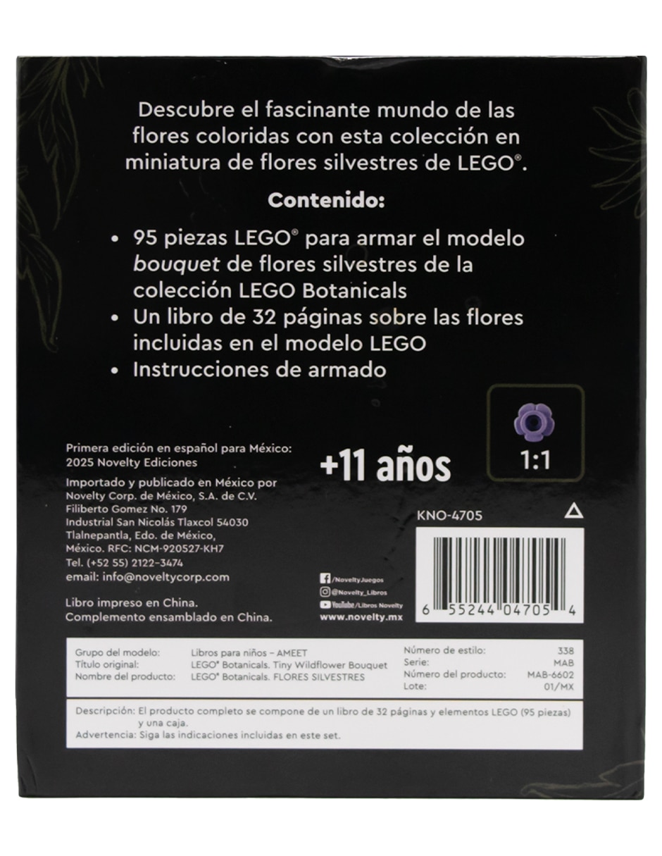 Libro Lego Botanicals Flores Silvestres de Novelty Ediciones