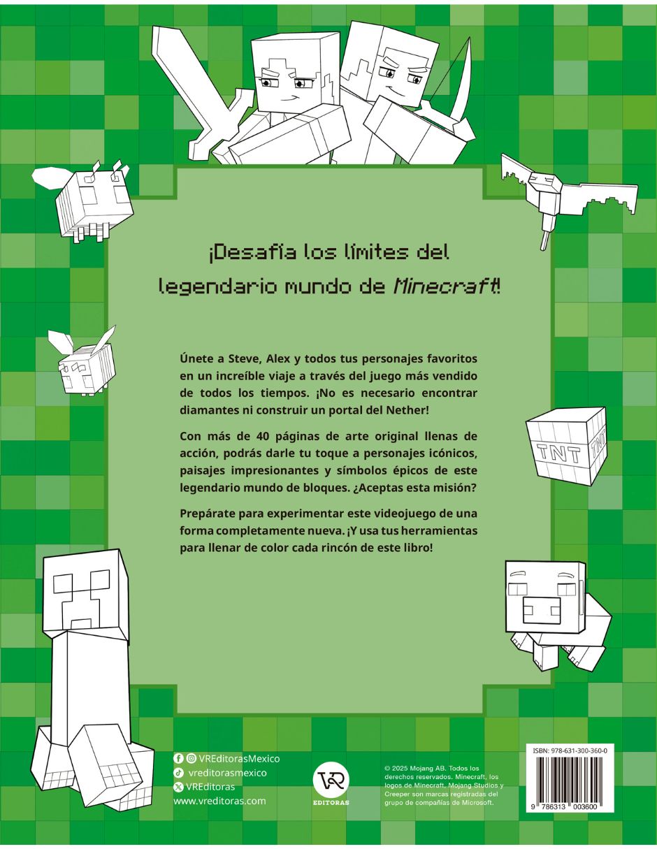 El Libro Oficial Para Colorear De Minecraft Modo Aventura de Vr Editoras 7