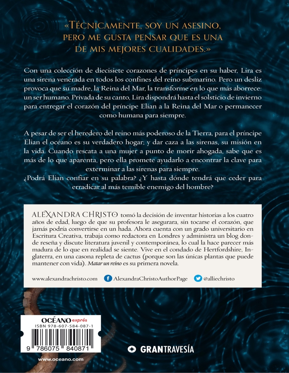 Libro Matar Un Reino de Christo, Alexandra