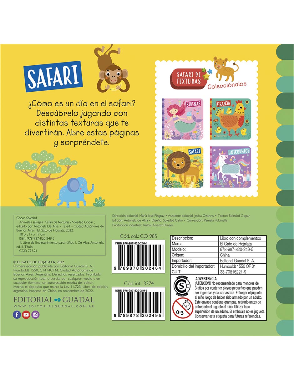 Libro Safari De Textura Safari de Editorial Guadal 3