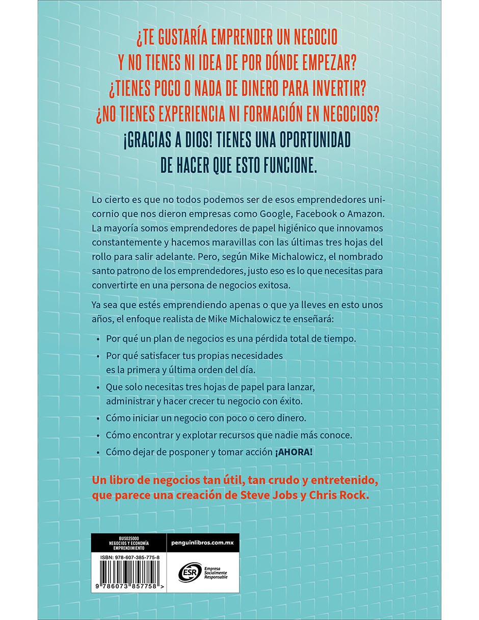 Libro El Emprendedor Del Papel Higiénico de Mike Michalowicz