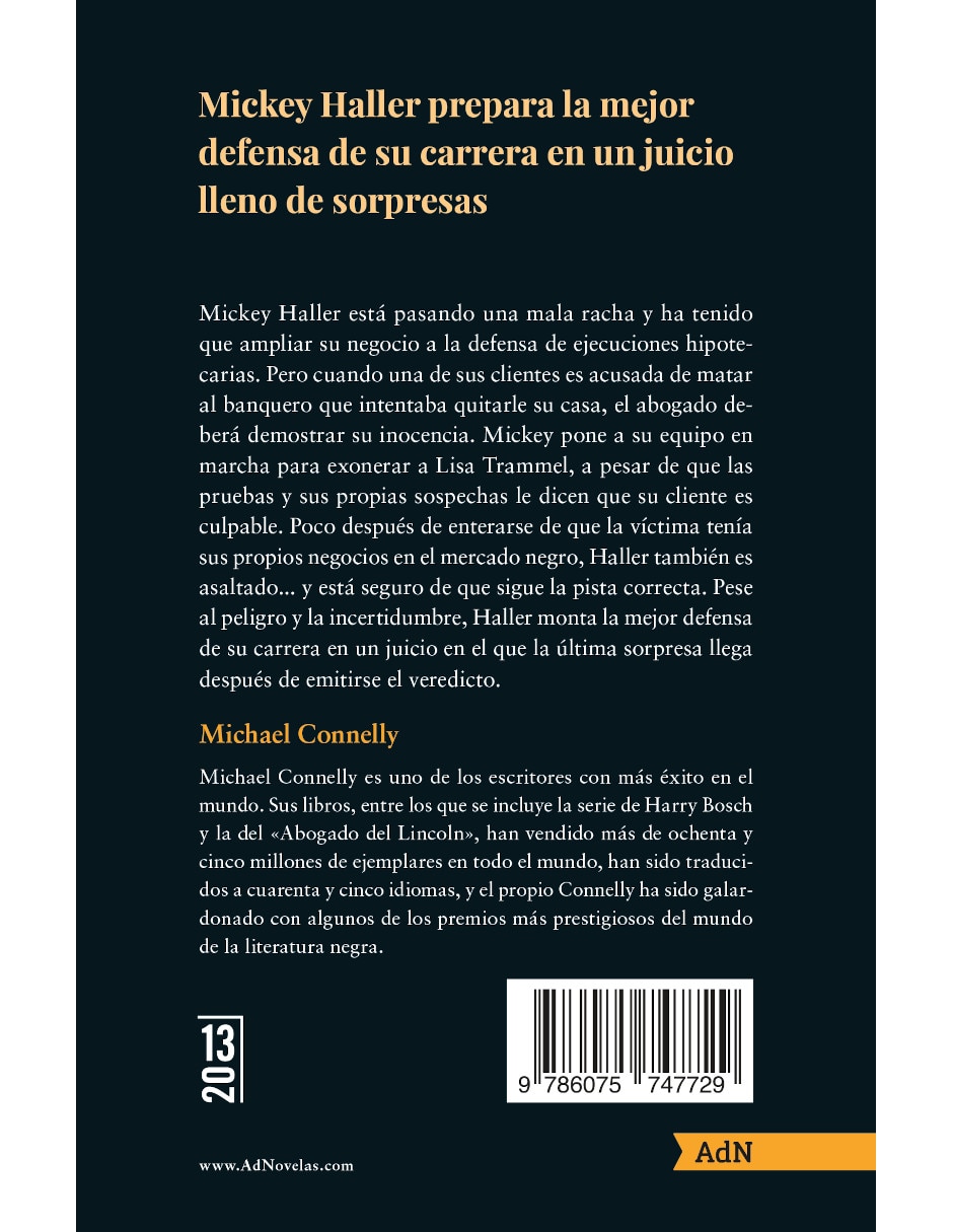 Libro El Quinto Testigo de Michael Connelly