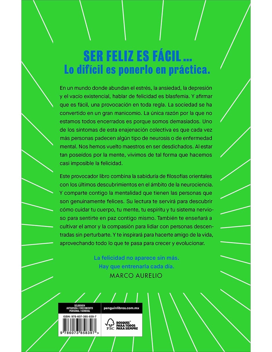 Libro Ser feliz es fácil de Borja Vilaseca Libro Ser feliz es fácil de Borja Vilaseca