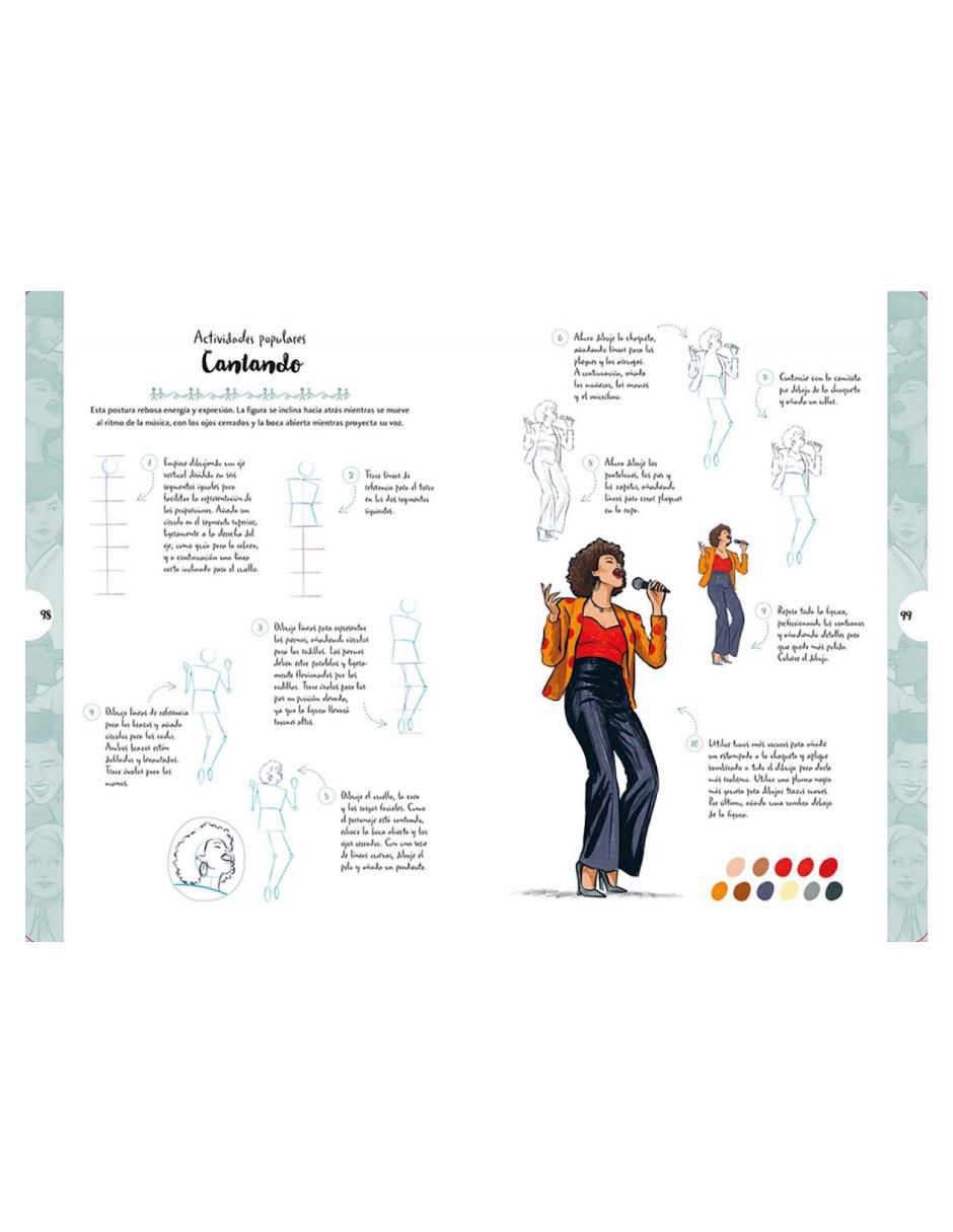 Libro Dibujar en 10 pasos: Figuras humanas de Justine Lecouffe