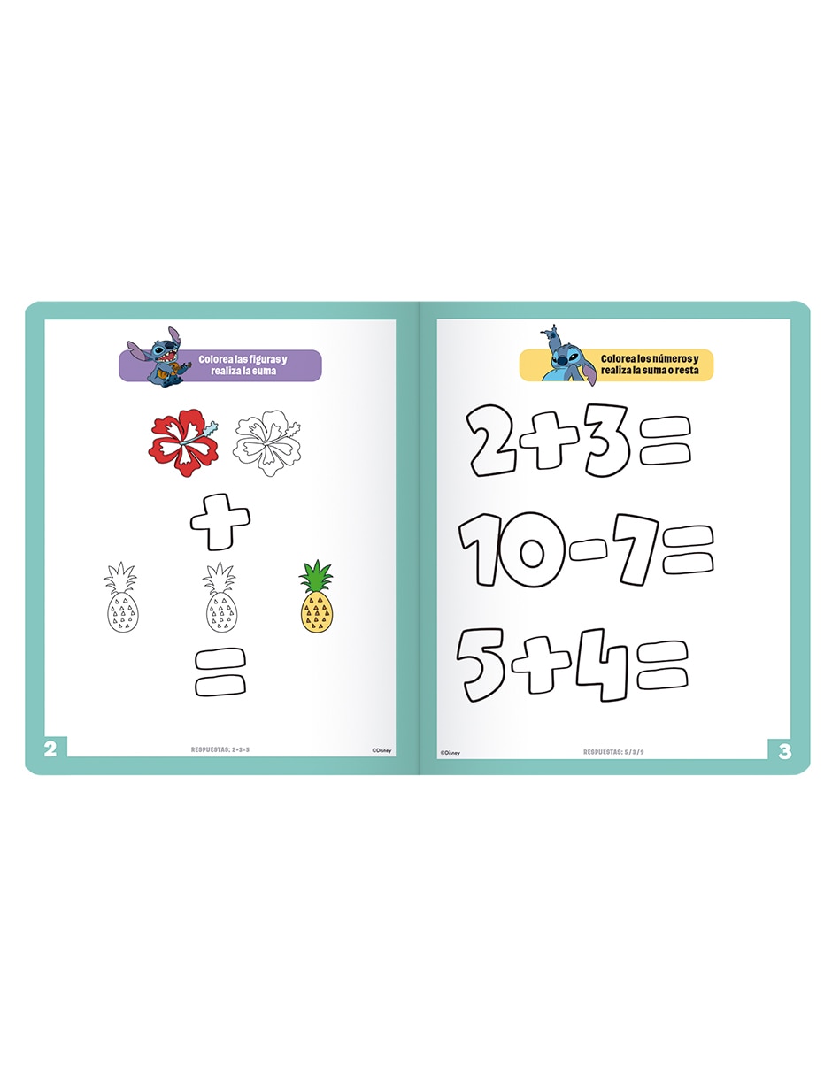 Libro Libro mágico para colorear aprende con Stitch sumas y restas de Dipak 2
