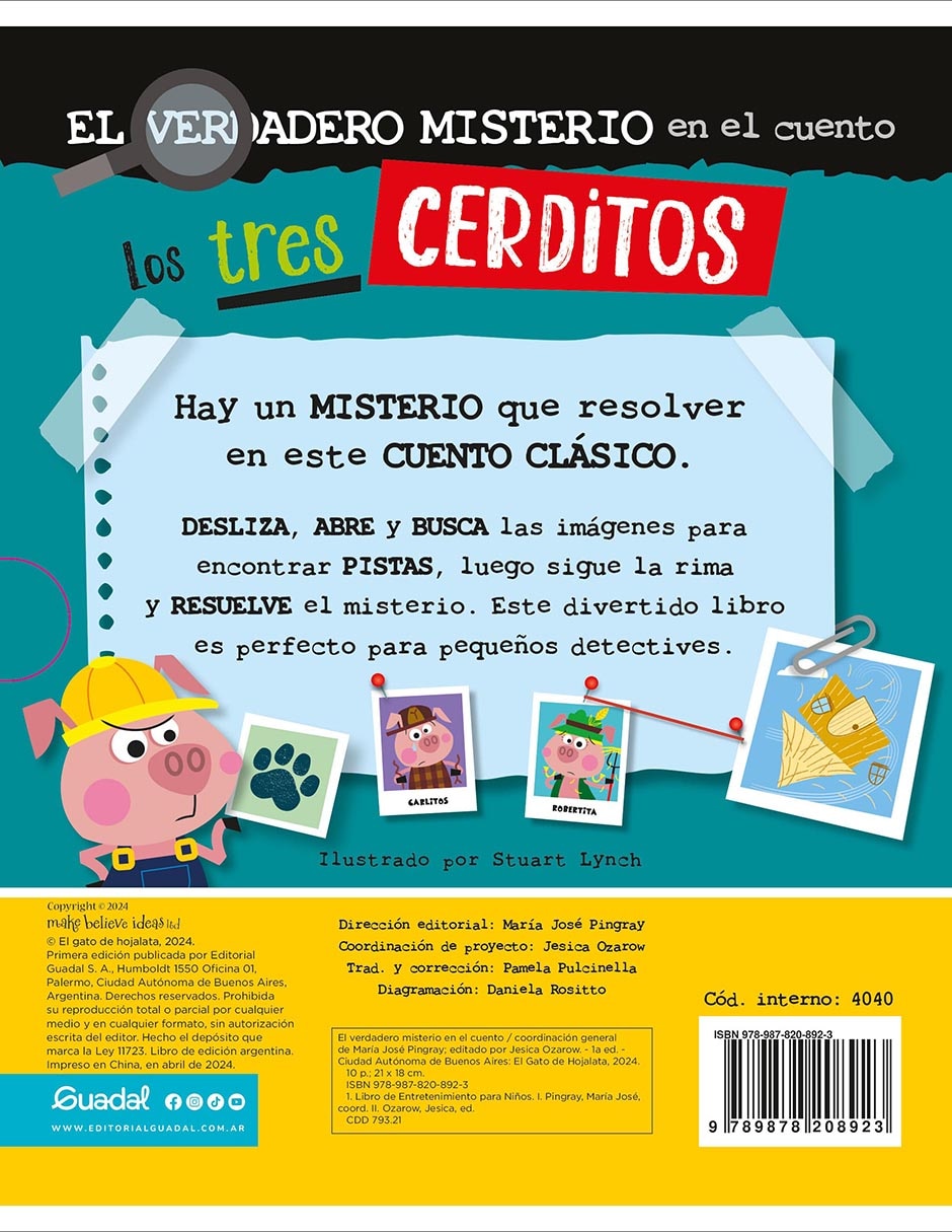 Libro El verdadero misterio en el cuento los tres cerditos de Editorial Guadal 3