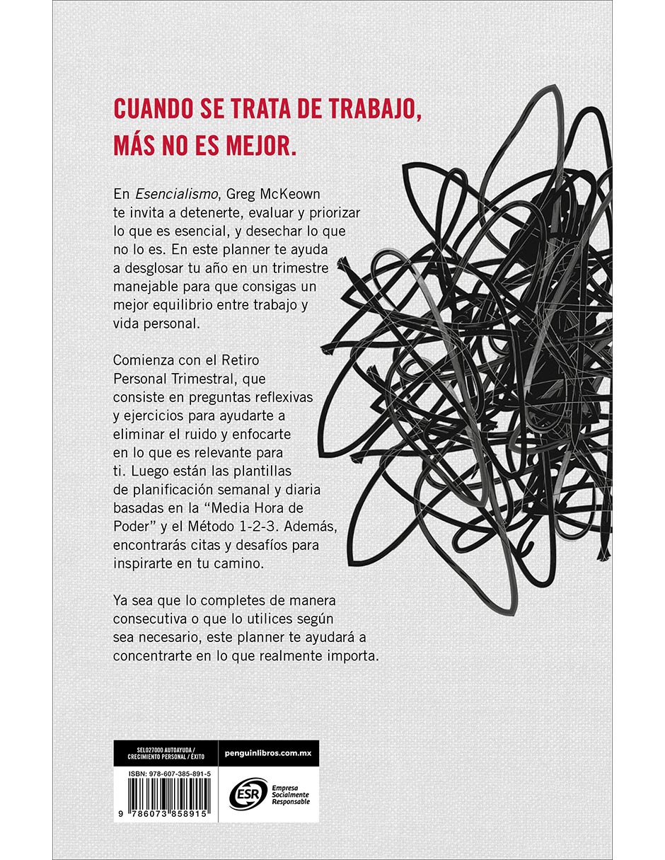 Libro Esencialismo: El Planner de Greg Mckeown