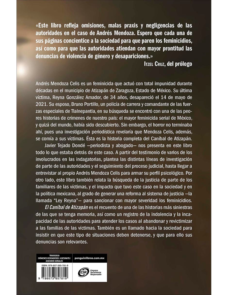 Libro El Caníbal de Atizapán de Javier Tejado Dondé