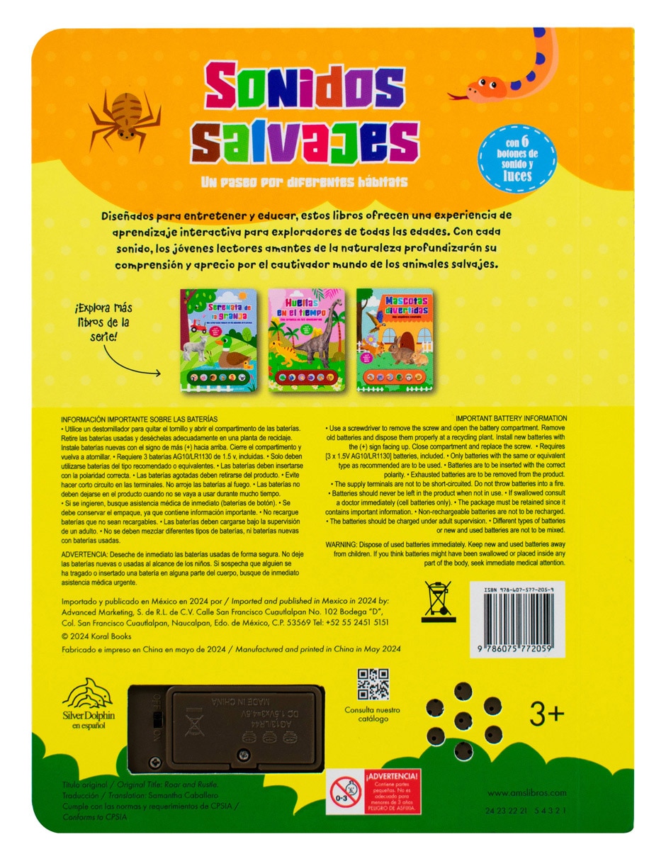 Libro Light up sonidos salvajes de Silver Dolphin 2